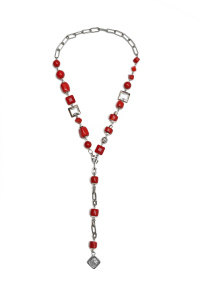 Колье из микса полудрагоценных и искусственных вставок (бижутерия)