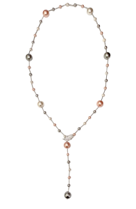 Колье с жемчугом "Майорка" и кубическим цирконием (бижутерия)