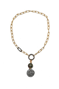 Колье из микса полудрагоценных и искусственных вставок (бижутерия)