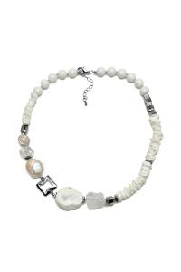 Колье из микса полудрагоценных и искусственных вставок (бижутерия)