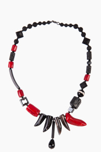 Колье из микса полудрагоценных и искусственных вставок (бижутерия)