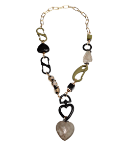 Колье из микса полудрагоценных и искусственных вставок (бижутерия)