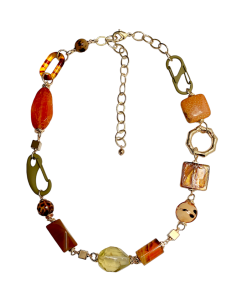 Колье из микса полудрагоценных и искусственных вставок (бижутерия)