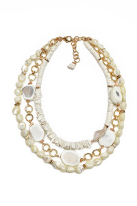 Колье из микса полудрагоценных и искусственных вставок (бижутерия)