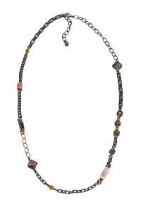 Колье из микса полудрагоценных и искусственных вставок (бижутерия)