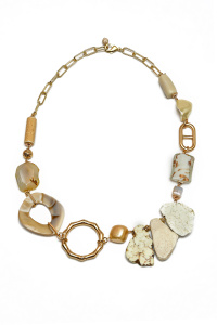 Бусы из микса полудрагоценных и недрагоценных вставок (бижутерия)